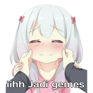 😬 iihh Jadi gemes cute, anime, girl, chibi, cartoon telegram sticker