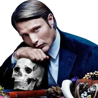 💀 Hannibal Lecter Hannibal Hannibal, Hannibal Lecter, Mad Mikkelsen, Cráneo, Serie de TV, Thriller telegram sticker