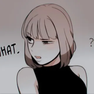 🩺 WHAT? Frau, Ausdruck, Frage, verwirrt, Cartoon, Figur telegram sticker