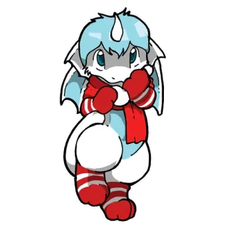 😳 kartun, lucu, musim dingin, syal, sarung tangan telegram sticker