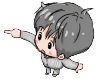 😴 Kartun, Stiker, Anime, Karakter, Lucu, Menunjuk telegram sticker