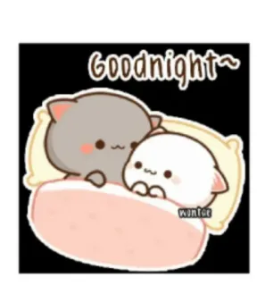 😴 GOODNIGHT~ cat, goodnight, cute, sleep, bed whatsapp sticker