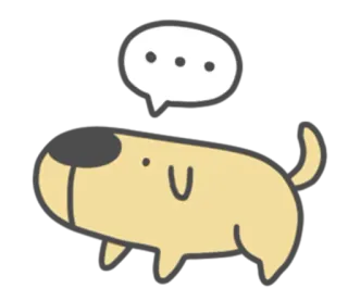 😐 chien, dessin animé, animal, animal de compagnie, mignon, bulle de dialogue whatsapp sticker