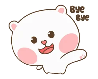 👋 Bye bye ours, mignon, salut, au revoir, amical whatsapp sticker