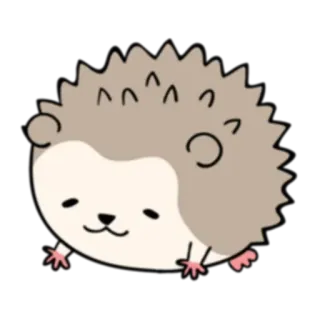 😶 erizo, animal, lindo, pegatina, dibujo animado telegram sticker