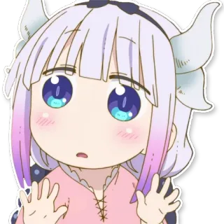 🥺 Kanna Kamui Miss Kobayashi's Dragon Maid Anime, Dragão, Kanna, Kawaii, Fofo, Garota Dragão, Miss Kobayashi's Dragon Maid telegram sticker