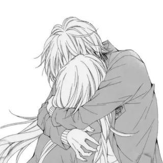 ❤ câlin, anime, couple, amour, étreinte, ensemble, affection telegram sticker