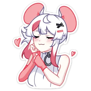 ☺️ Anime, Sticker, Mono, Dibujos animados, Rosa, Blanco, Chica telegram sticker