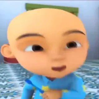 👩‍🦲 Upin Cartoon, Figur, Upin telegram sticker