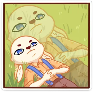 😕 coelho, desenho animado, ilustração, animal, fofo, coelhinho telegram sticker