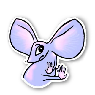 😕 chuột, động vật, hoạt hình, dễ thương, nhãn dán, hình minh họa telegram sticker