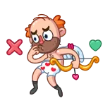 🤔 kupidyn, miłość, serce, strzała, walentynki, kreskówka, romantyzm whatsapp sticker