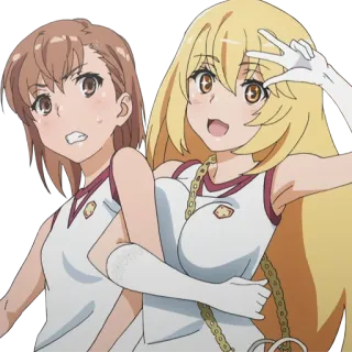 🤗 аниме, девушки, друзья, персонажи, улыбающиеся telegram sticker