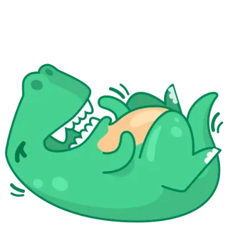 😂 恐龙, 卡通, 绿色, 可爱, 搞笑, 动物, 好玩 whatsapp sticker