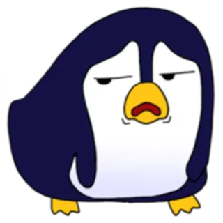 🙁 пингвин, мультик, животное, грустный, милый, птица telegram sticker