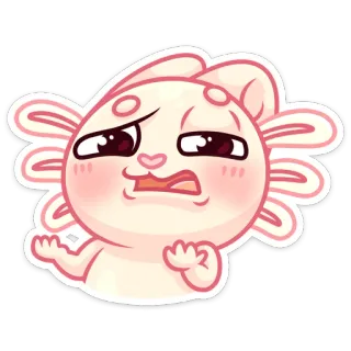 😒 słodkie, kreskówka, naklejka, wyrażenie, kawaii whatsapp sticker