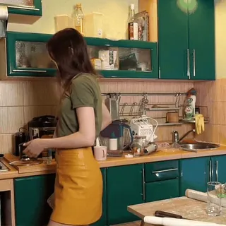 😇 kitchen, woman, home, cooking, domestic, girl, house telegram sticker
