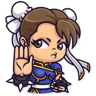 ✋ Chun-Li Street Fighter Chun-Li, Street Fighter, video game, fighting game, character, cartoon telegram sticker