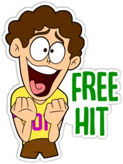 🥰 FREE HIT cartoon, hit, excitement, success, game, motivation telegram sticker