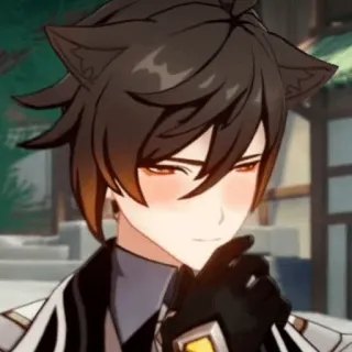 🤭 Zhongli Genshin Impact Anime, Genshin Impact, Zhongli, Jeu vidéo, Oreilles de chat telegram sticker