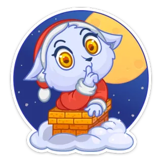 🤫 Boże Narodzenie, święty mikołaj, uroczy, zwierzę, kreskówka, zima telegram sticker