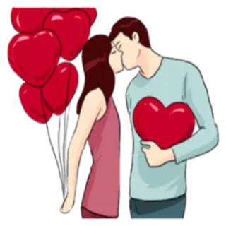 ❤️ amor, casal, beijo, romance, coração, relacionamento, dia dos namorados telegram sticker