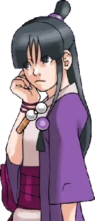 😕 Maya Fey Ace Attorney アニメ, 女の子, キャラクター, 紫, ゲーム telegram sticker