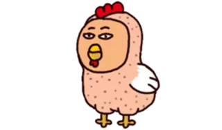 🐔 pollo, costume, cartone animato, animale, uccello whatsapp sticker