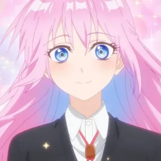 🍧 Anime, Mädchen, pinke Haare, süß, Cartoon telegram sticker