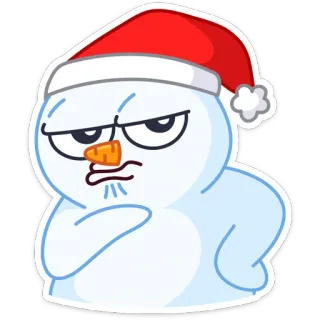 🤔 muñeco de nieve, navidad, invierno, dibujos animados, lindo, gracioso, fiesta, nieve whatsapp sticker