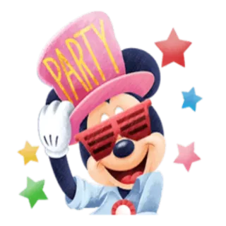 😎 Mickey Mouse PARTY Микки Маус, Вечеринка, Праздник, Мультфильм, Дисней, Анимация telegram sticker