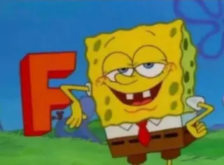 🍄 SpongeBob SquarePants F SpongeBob, cartoon, character, letter F, funny, meme telegram sticker