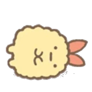 😐 shrimp, tempura, food, kawaii, cute telegram sticker