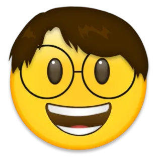 😃 emoji, face, smile, glasses, cartoon telegram sticker