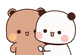 🥰 ursos, fofo, desenho animado, panda, animal whatsapp sticker
