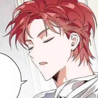 🥀 anime, cartoon, red hair, male, closed eyes telegram sticker