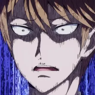💛 Аниме, Злой, Мем, Смешной, Выражение, В шоке telegram sticker