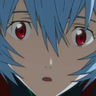 📓 Rei Ayanami Neon Genesis Evangelion Anime, Rei Ayanami, Evangelion, blaue Haare, rote Augen whatsapp sticker