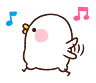 ☺️ 새, 병아리, 귀여운, 카와이, 음악, 춤 telegram sticker