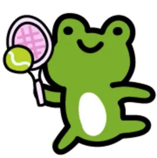 🎾 rã, tênis, esporte, animal, desenho animado, fofo telegram sticker
