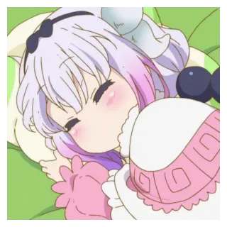 🍰 Kanna Kamui Miss Kobayashi's Dragon Maid animé, dormir, mignon, dragon, Kanna telegram sticker