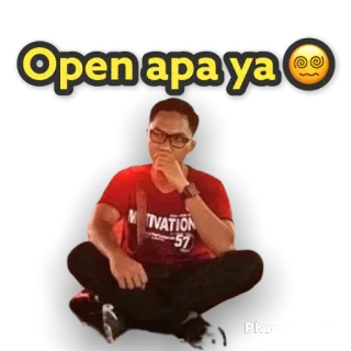 ☕️ Open apa ya myślenie, zmieszany, mężczyzna, indo, indonezja telegram sticker