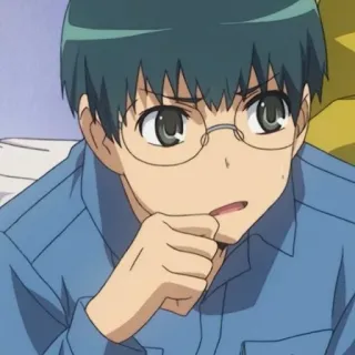 🖤 anime, manga, thinking, person, glasses telegram sticker