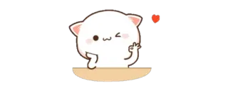 🔰 cat, kawaii, cute, wink, heart, okay telegram sticker