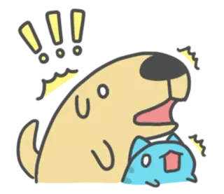 😳 chien, chat, dessin animé, animal, mignon, joyeux, animal de compagnie whatsapp sticker