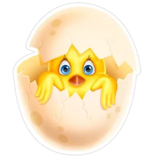 👀 цыпленок, яйцо, животное, милый, птенец telegram sticker
