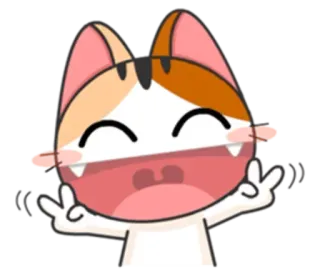 🐱 Katze, Friedenszeichen, süß, Tier telegram sticker