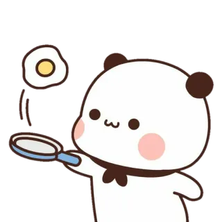 🐼 Panda, Oeuf, Cuisine, Mignon, Dessin animé whatsapp sticker