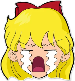 😭 Sailor Venus Sailor Moon anime, cartoon, crying, emoji, sad, sailor venus, sailor moon whatsapp sticker