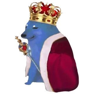 👑 doge, dog, king, crown, meme, royal, cheems whatsapp sticker